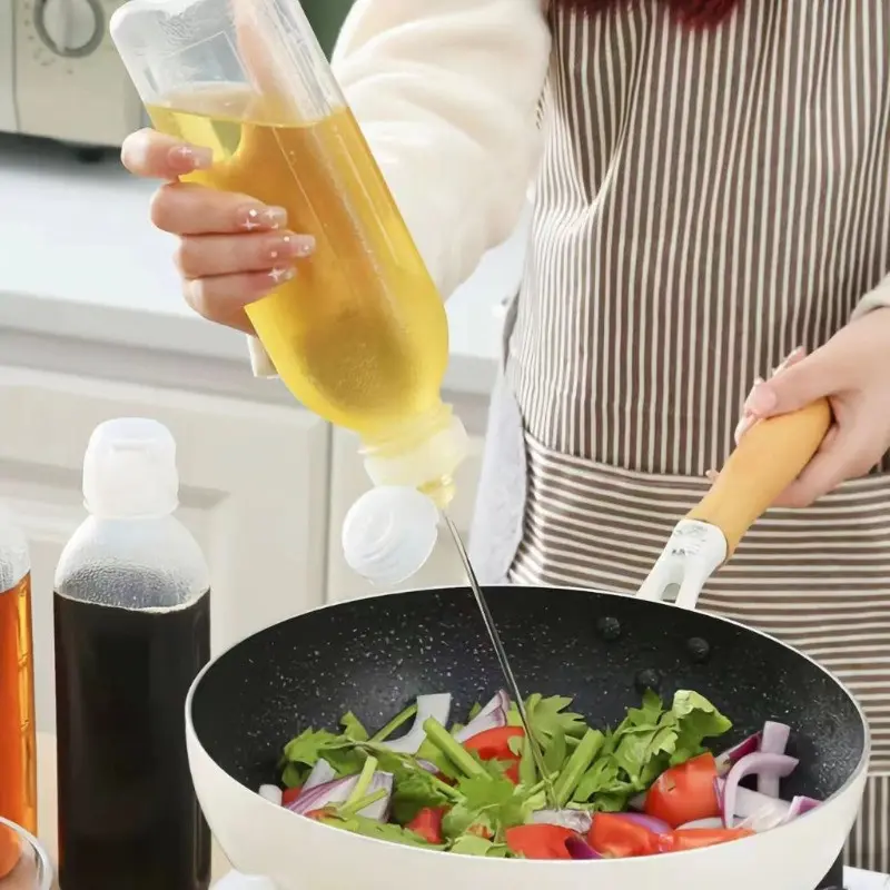 Vinnatsu Botol Bumbu Ekstrusi/Tempat Minyak Goreng Aesthethic/Botol Minyak Kaca Anti Tumpah Estetik/ Wadah Saos Vinegar Kecap 5
