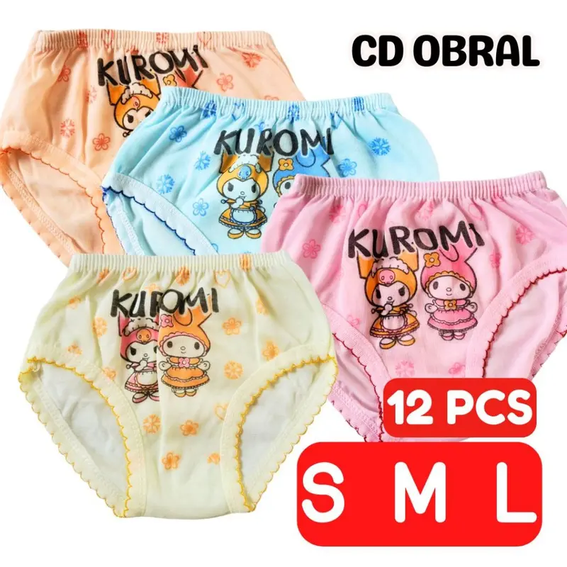 1 Lusin 12 Pcs CD Anak Cewek Katun | Celana Dalam Anak Perempuan Usia 1-8th Motif CD Anak Cewek Katun Obral GRIYO DALEMAN99 1