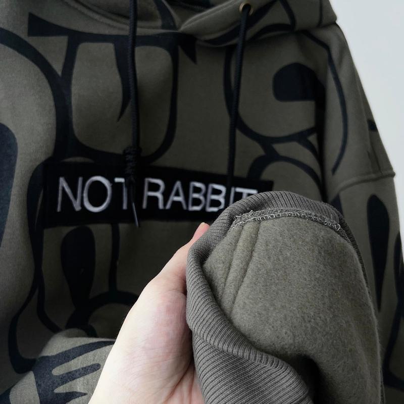 Áo Khoác Hoodie nỉ NOT RABBIT In Hình Chữ Thêu Form Rộng Unisex Nam Nữ - Sarah Store 4