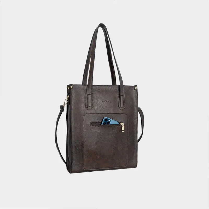 Túi Xách Da Nữ Công Sở VACHINO kiểu dáng dọc TX010 đựng vừa laptop, giấy A4 Bag Tote Chữ Nhật Hình Chữ Nhật 1