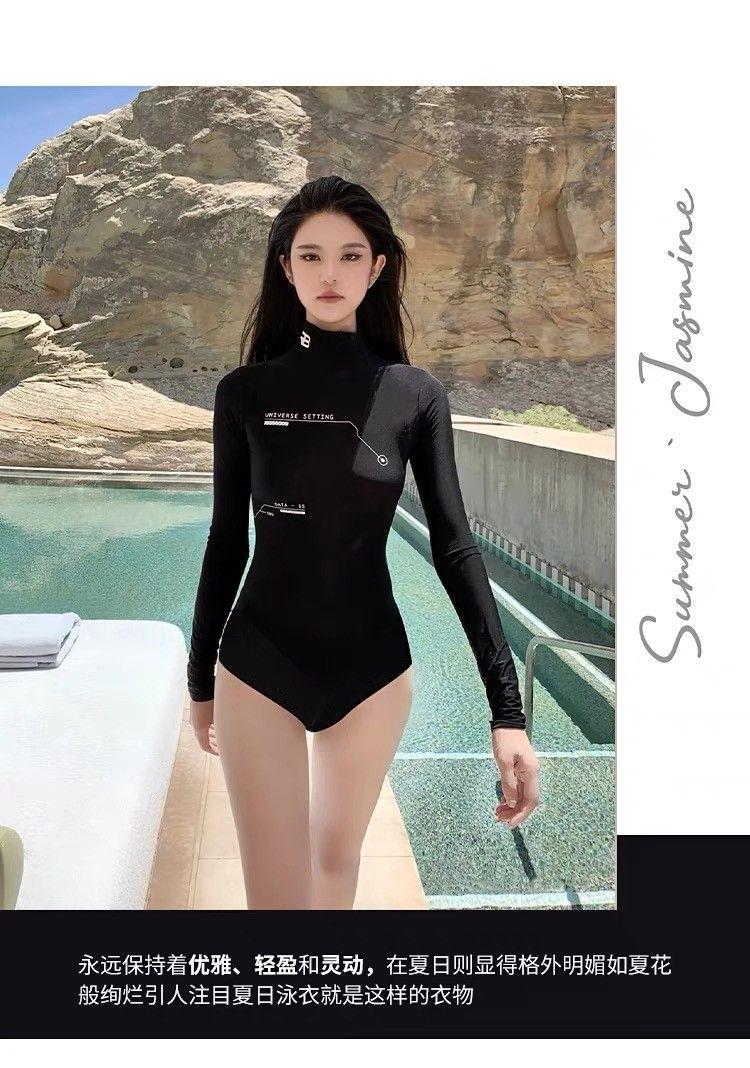 Product Introduction of Mosricci Internet Celebrity Same Style Long Sleeve Wetsuit Motorcycle Sports Conservative Sun Protection Slim Fit Slimming One-Piece Swimsuit for Women 3