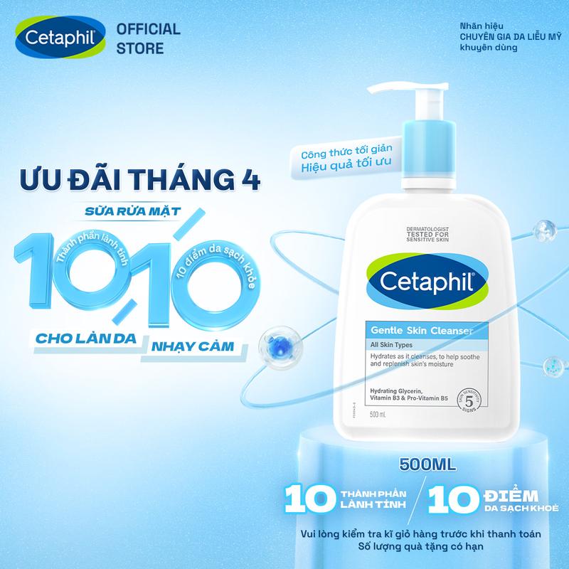 Sữa rửa mặt dịu lành cho da nhạy cảm CETAPHIL GENTLE SKIN CLEANSER 500ML