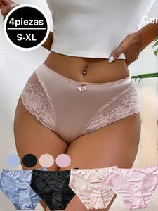 Braguitas de encaje para mujer, suaves, cómodas y transpirables para uso diario, ropa interior para todas las estaciones