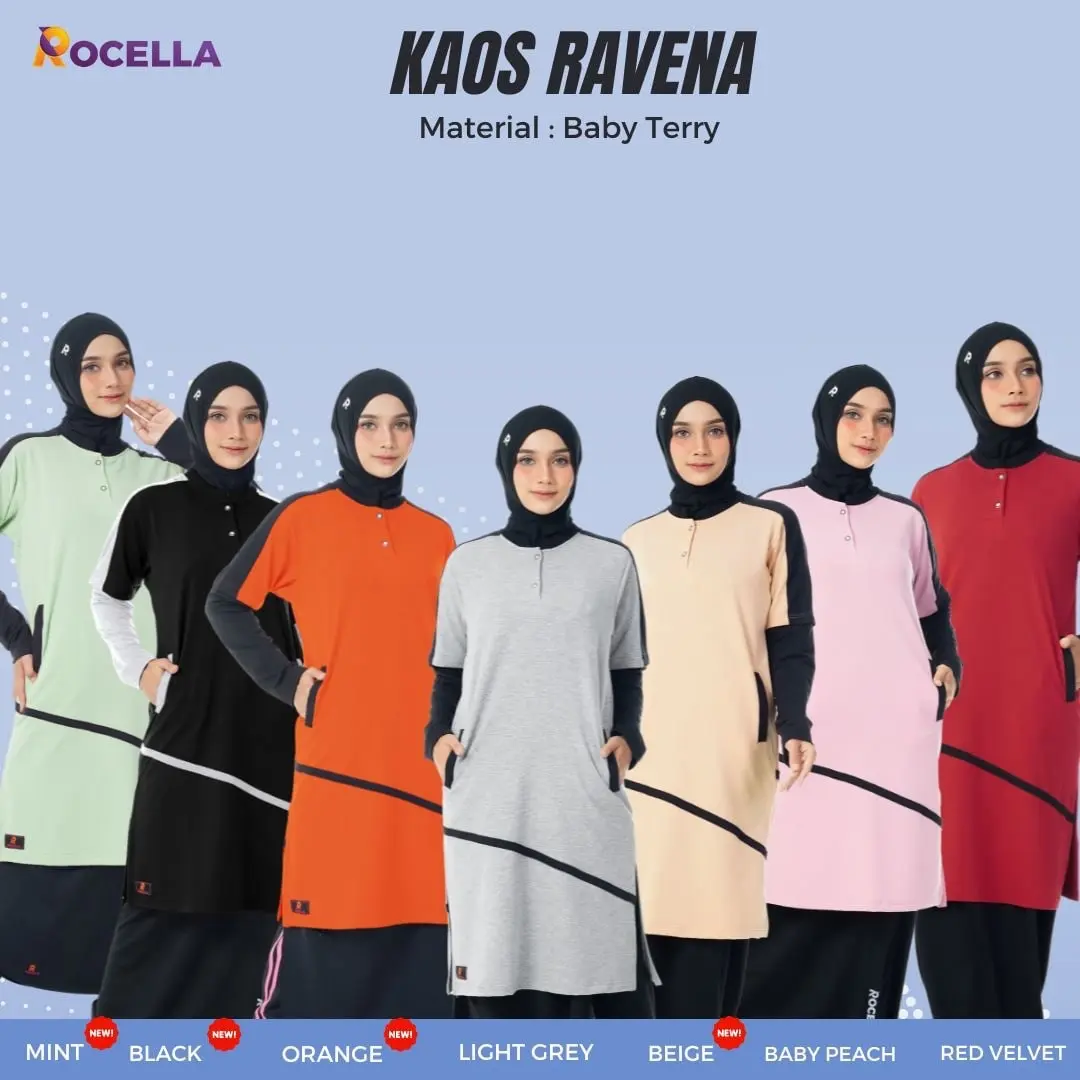 Setelan Olahraga Wanita Stelan Olahraga Wanita Setelan Olahraga Muslimah Rocella Kaos Ravena Terreva Celana Hitam Panjang Baju