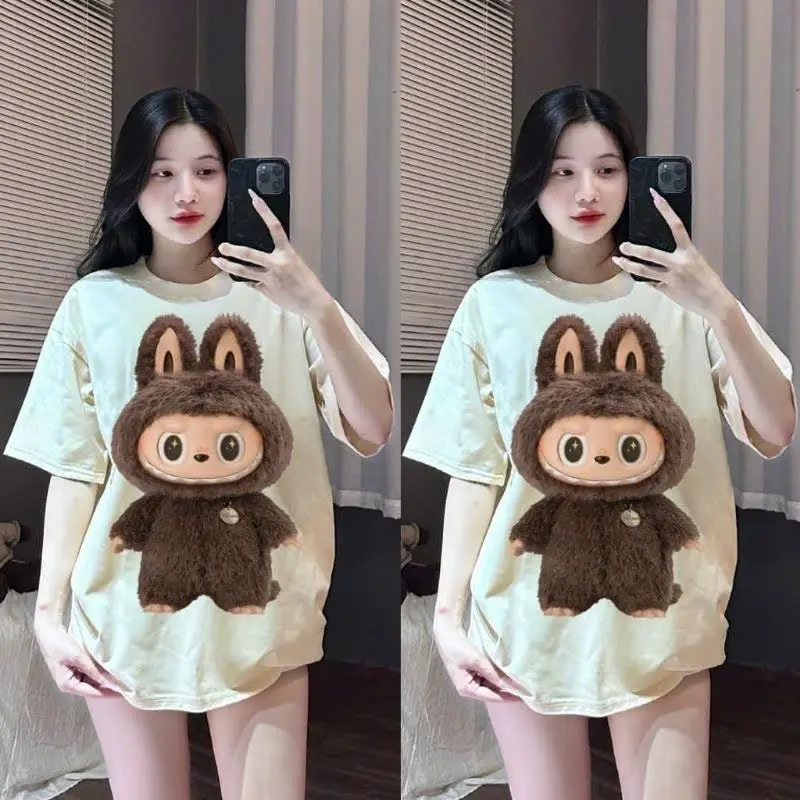 Labubu VER 3 t-shirt loose shape fashion menswear round neck t-shirt unique colors unisex women's top