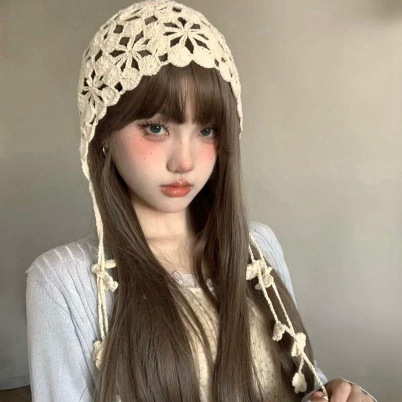 Product Introduction of Mũ Đan Móc Mũ Len Mũ Dệt Kim, Dây Đeo Lõm Mũ Dân Tộc Hoa, Dành Cho Phụ Nữ Vào Mùa Xuân Và Mùa Hè, Du Lịch Dễ Phối Đồ Mỏng, Mũ Đan Thủ Công 7