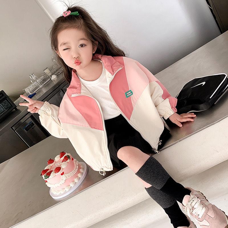 Áo Khoác Mùa Thu Đông Cho Bé Gái, Áo Gió Phong Cách Phương Tây Phổ Biến Cho Trẻ Em, Áo Khoác Bé Gái, Khối Màu, Áo Khoác Đệm Lông Cừu 6