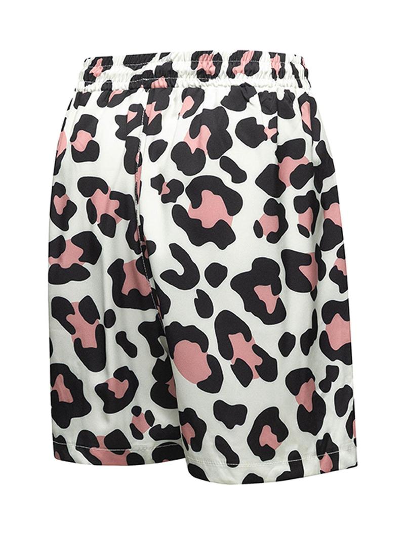 Product Introduction of Men's Leopard Print Drawstring Waist Beach Shorts, Regular Fit Casual Comfy Swim Shorts for Summer, Men's Shorts for Beach Vacation 9