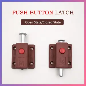 Kunci kait Baut Pintu Otomatis Muatan Pegas Tombol Tekan Lemari Plastik Kunci Pintu Rumah Tangga