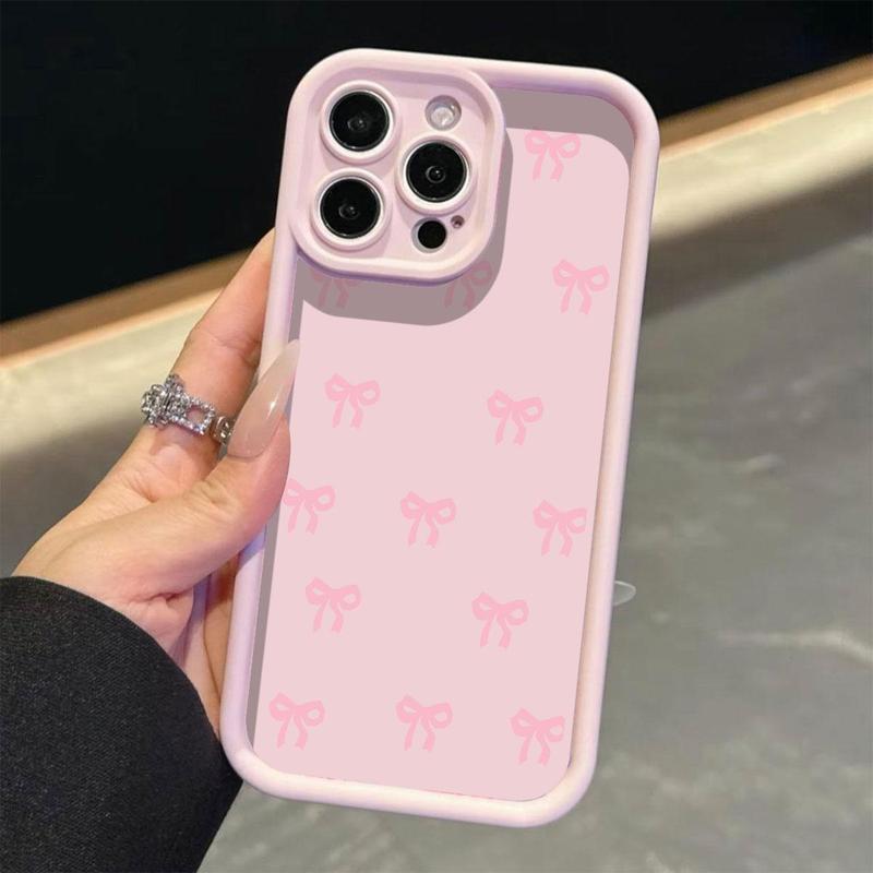 Product Introduction of Bow Pattern Phone Case, Cute Phone Protective Cover, Phone Accessory Compatible with iPhone 11 12 13 14 15 16 Pro Max 3