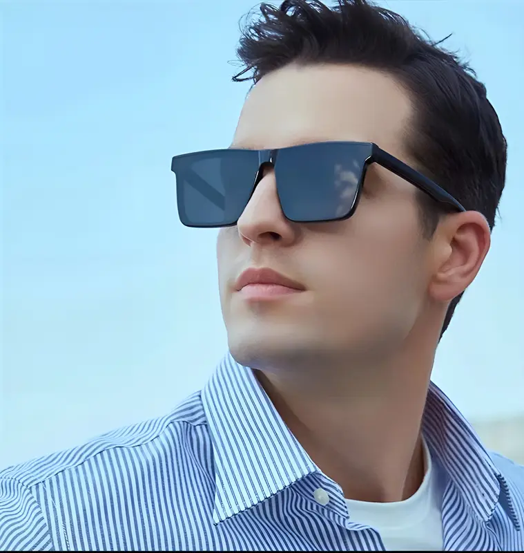 [Hluxury] Kính râm nam nữ H Luxury Eyewear Form chữ nhật V2 cho Nam Nữ - Mắt Kính Râm Nam Nữ Form Dạng Mới 1