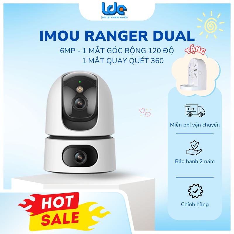 Camera Wifi Imou trong nhà RANGER DUAL 6MP camera 2 mắt, có màu đêm, loa mic đàm thoại 2 chiều, phát hiện chuyển động, âm thanh bất thường S2XP 6MP
