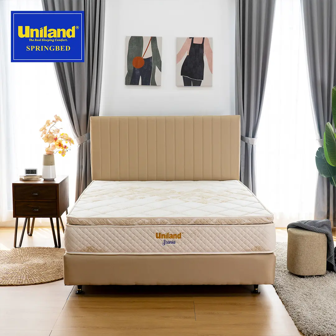 Uniland Springbed Scania Pillowtop - Kasur Spring Bed Full Set