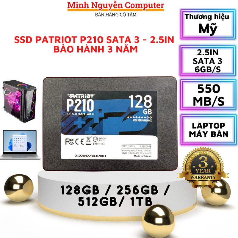 Ổ Cứng SSD 128GB, 256GB, 512GB PATRIOT P210 SATA 3 - 2.5INCH - New - Bảo Hành 3 Năm 1 đổi 1