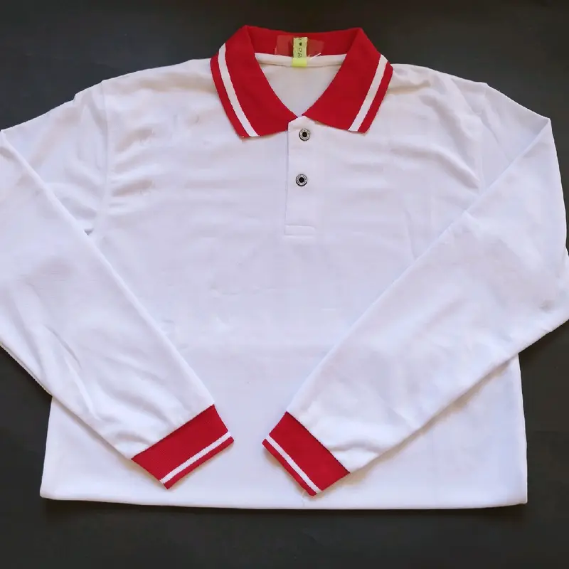 KAOS POLO LENGAN PANJANG MERAH PUTIH - POLO SHIRT KAOS KERAH PRIA 2