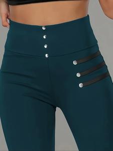 【Plus Size】 Colorblock High Waist Pants, Casual Comfy Trousers for Daily Wear, Women's Bottoms for Summer