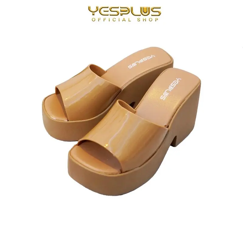 YESPLUS 2320 Sendal Selop Wedges Wanita Tinggi Hak 9 CM Bahan PCU Anti Slip Import Terbaru 5