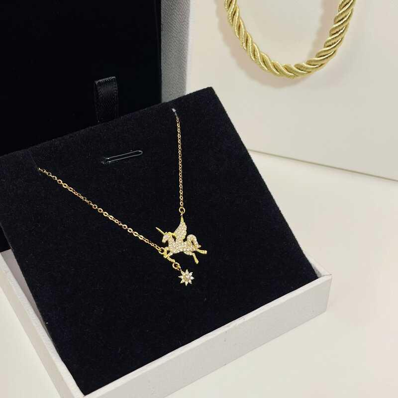 MONI'S S925 Silver Women Necklace Lovely Unicorn Pendant Hig - TikTok ...
