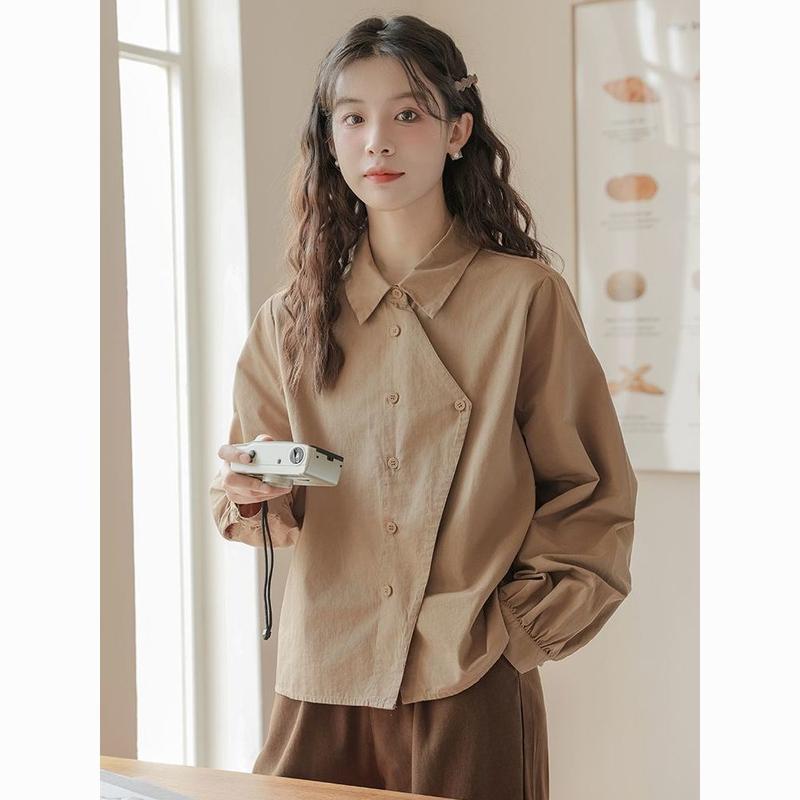 Product Introduction of Áo Sơ Mi Dài Tay Phong Cách Preppy Phong Cách Nhật Bản, Áo Sơ Mi Rộng Thường Ngày Bên Trong, Áo Bất Đối Xứng Hàng Mới Về Cho Mùa Xuân, Mùa Thu Và Mùa Đông Năm 2025 1