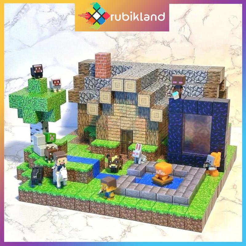 25 Viên Đồ Chơi Khối Nam Châm Minecraft DIY Khối Xây Dựng Mô Hình Giáo Dục Trẻ Em Từ Tính
