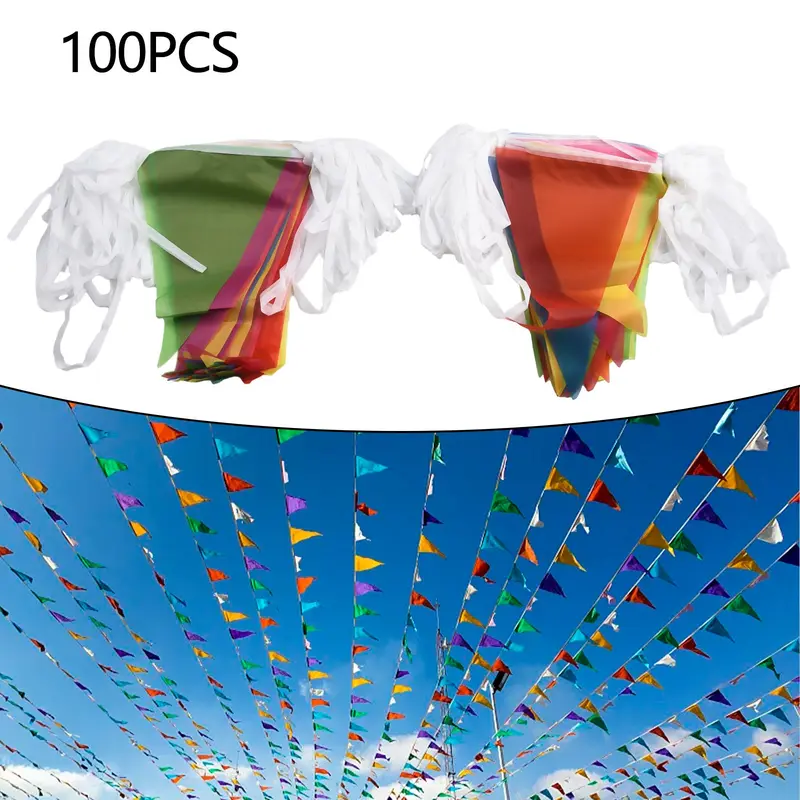 Cờ Tam Giác, Nhiều Màu, Biểu Ngữ Cờ Đuôi Nheo, 50M, Thích Hợp Cho Lễ Hội Và Trang Trí Ngoài Trời 5