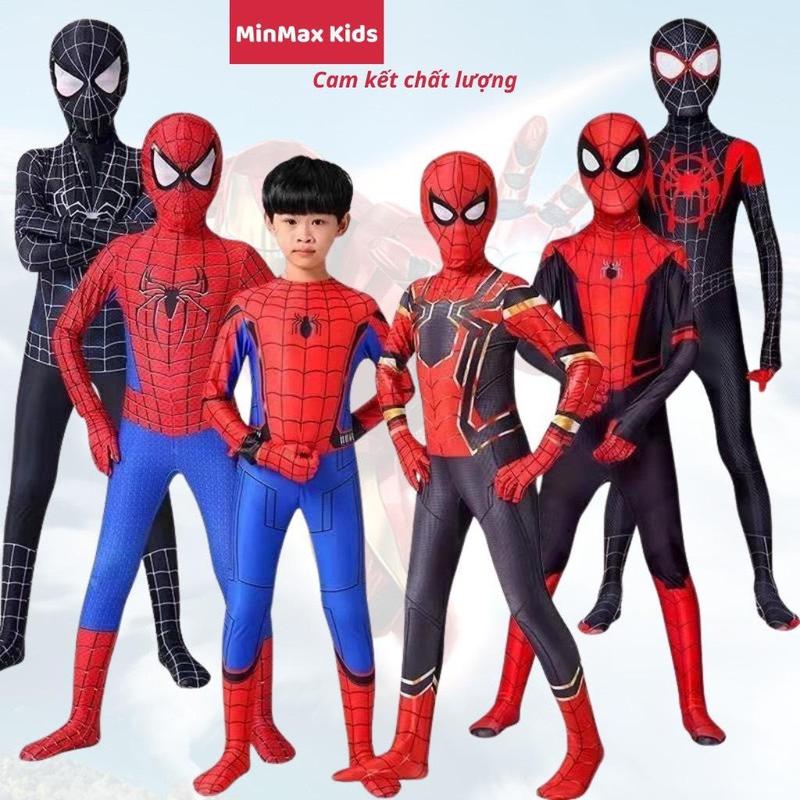 Bộ Đồ Người Nhện Quần Áo Siêu Nhân Cho Bé Trai Bộ áo Liền Quần Hóa Trang Người Nhện Bộ Người Nhện Bé Trai