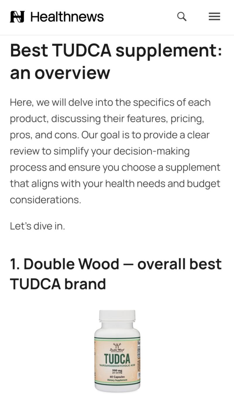 Product Introduction of TUDCA 500mg 60 viên ''Double Wood'' : Bảo vệ sức khỏe gan 2