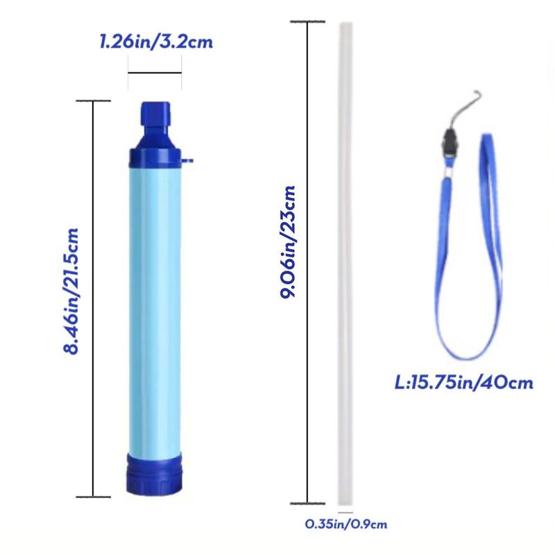 Outdoor Portable Water Filtering Straw, Compact Activated Carbon Water Filtering Straw for Hiking Camping Travel Fishing Mountaineering, Outdoor Water Filter, Hiking Essentials 2