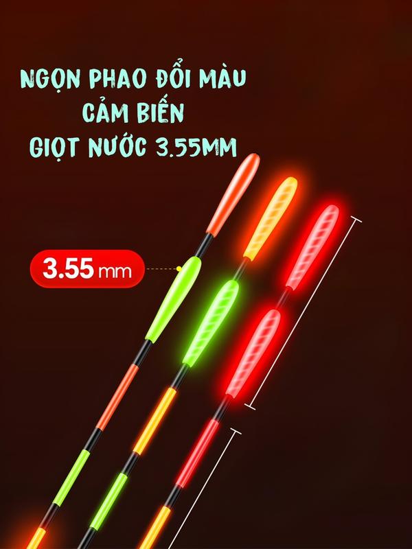 Ngọn Phao cao cấp thay thế Giọt Nước + Tăm Xoắn  cảm biến đổi màu , độ dầy ngọn 3.55mm , sáng , chống thấm nước