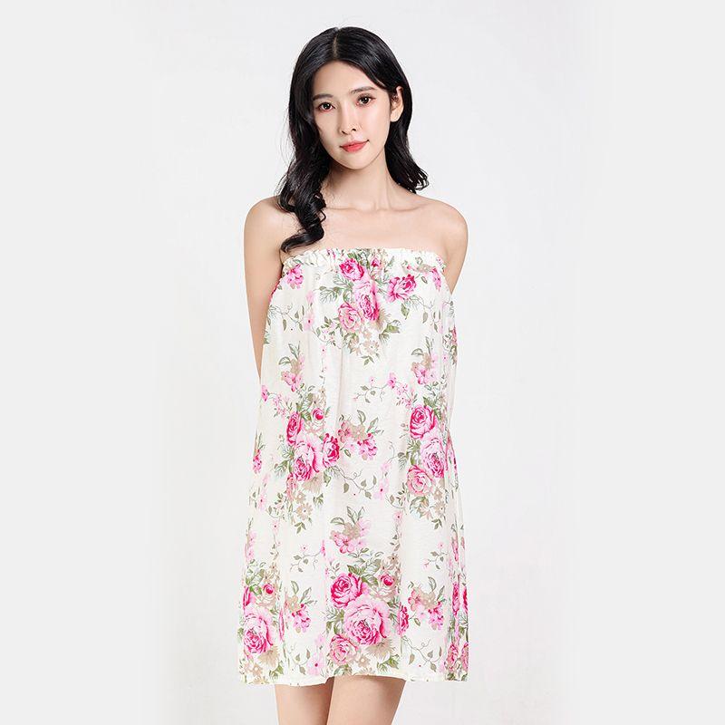 Product Introduction of Beauty Salon Bath Skirt Absorbent Chest Wrap Bath Towel Female Strapless Dress Bathrobe Moisture-Wicking Clothing Summer Thin Cotton Adult Pajamas 16