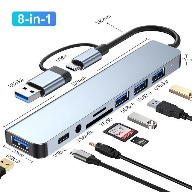 Bộ chuyển đổi cổng 8 cổng USB Hub 3.0 Bộ chia USB tốc độ cao Hub dữ liệu mở rộng di động