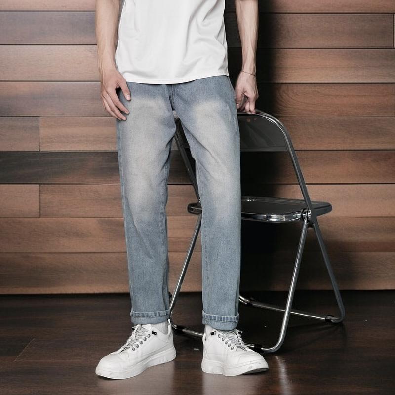 Product Introduction of Quần bò ống suông chất jean nam dáng baggy màu xanh đen xám phom rộng Menswear Denim Pants Có Túi Ong 17