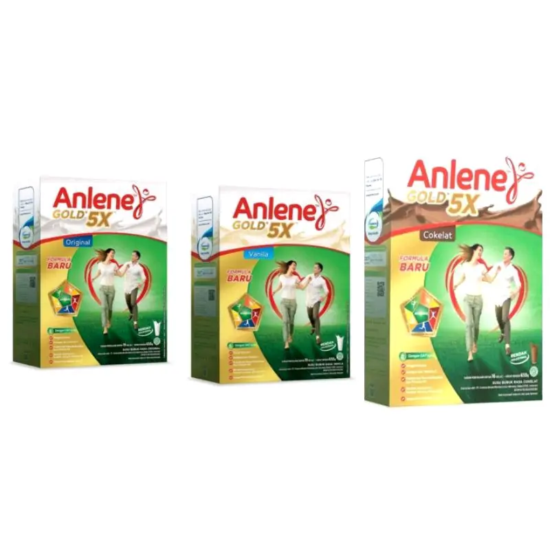 Anlene GOLD 5X  Rasa Coklat 600gr/Vanila 600gr/Original 600gr Susu bubuk-Nutrisi Tulang, Sendi dan Otot