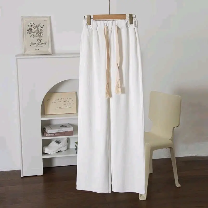 ( kèm ảnh thật) Sét quần ống rộng dây to + kèm áo phông nơ rúm đỏ phom rộng phong cách Hàn Quốc cho nữ - Top 5