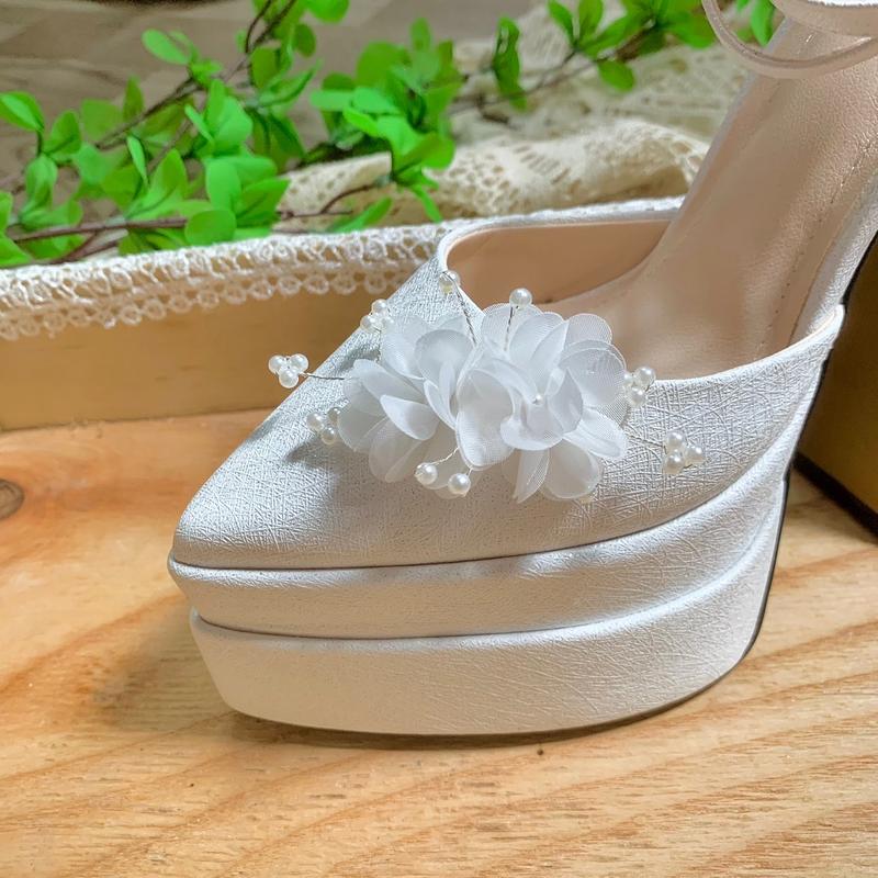 Degoshin bridal shoes - Giày cao gót, giày cưới 15p thiết kế đính Hoa Tú Cầu tôn dáng sang trọng 4