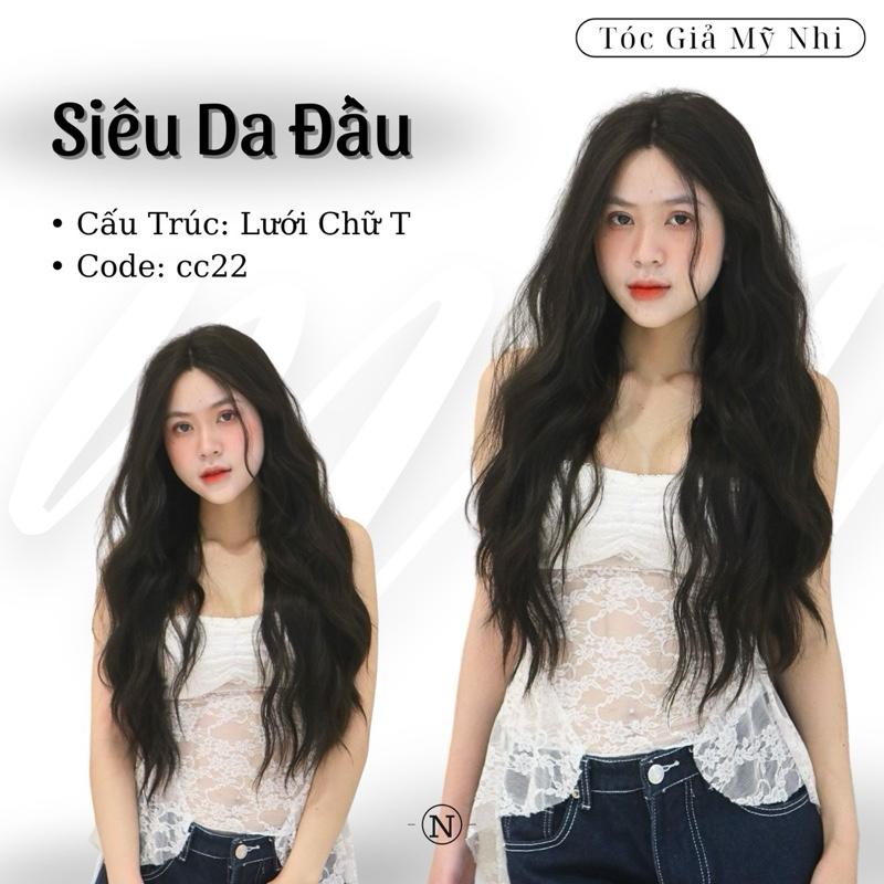 Tóc Giả Mỹ Nhi Da Đầu Lưới T CC22 Xù Sóng dài 60cm