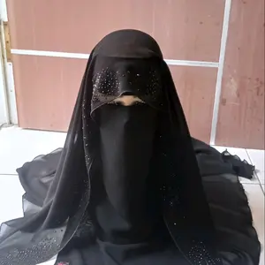cadar niqab yaman payet mewah bahan siffon silky arab