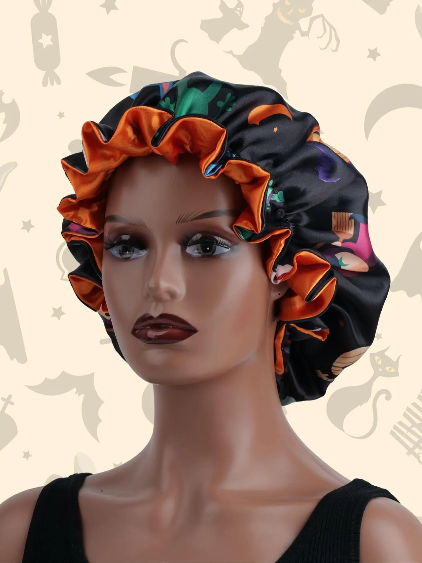 Ruched Design Sleeping Bonnet, Double Sided Sleeping Bonnet, Fashion Accessories for Women & Girls As Halloween Gift
