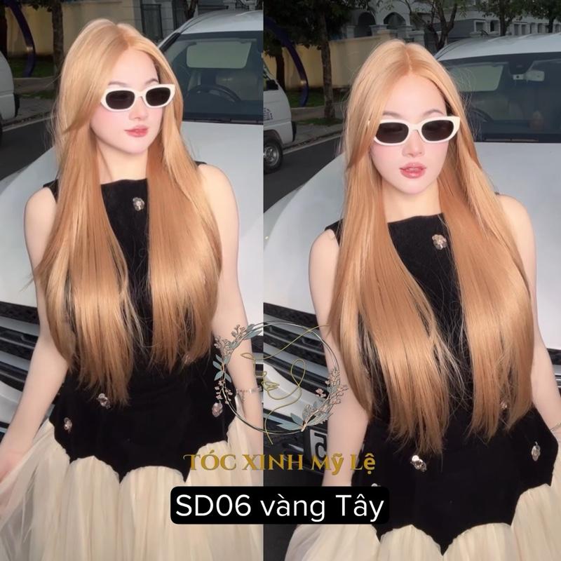 SD06 HAI MÁI SIÊU DA CÚP LAYER 55cm ( kèm lược + dưỡng + lưới trùm ) chất tóc được làm bằng sợi tơ Women Wig Tóc Giả
