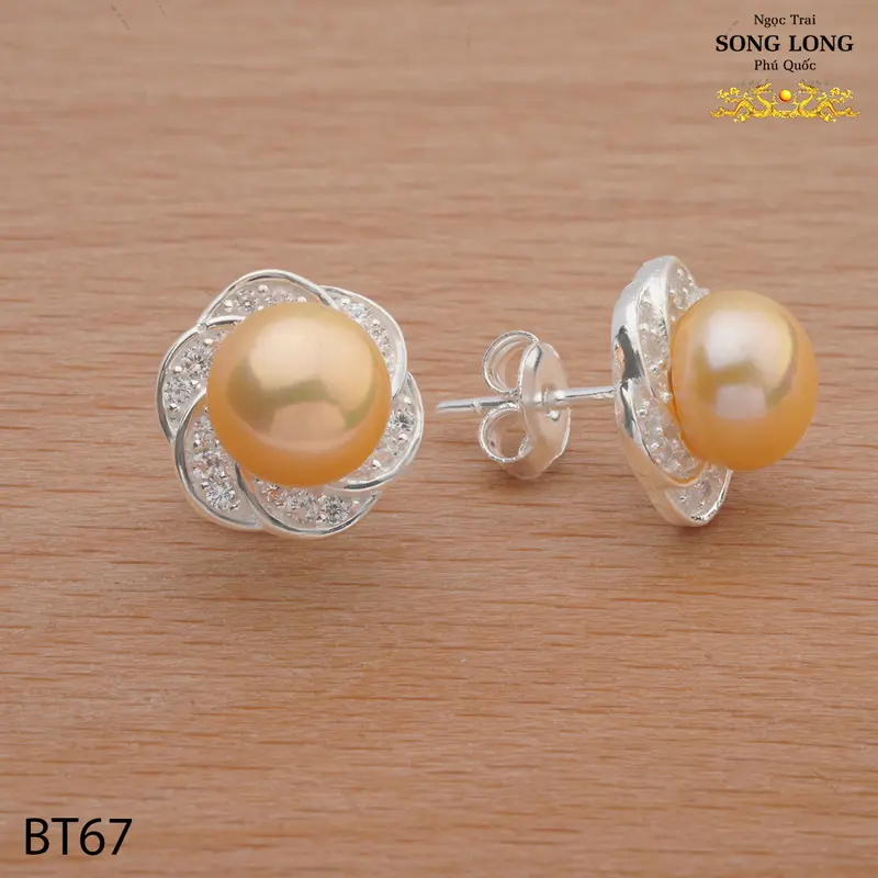 [BT67] Bông tai Ngọc trai chốt đẩy xinh xắn, đơn giản 3
