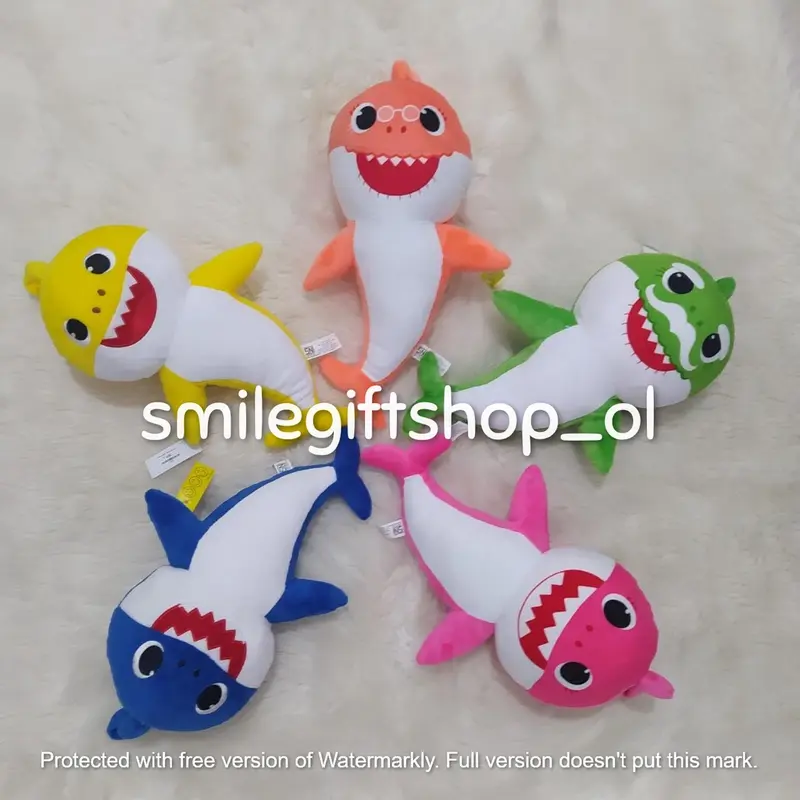Boneka Plush Toys Anak Perempuan Laki Laki Bayi Baby Shark Pinkfong Bunyi Krincing Warna Warni Unofficial 2