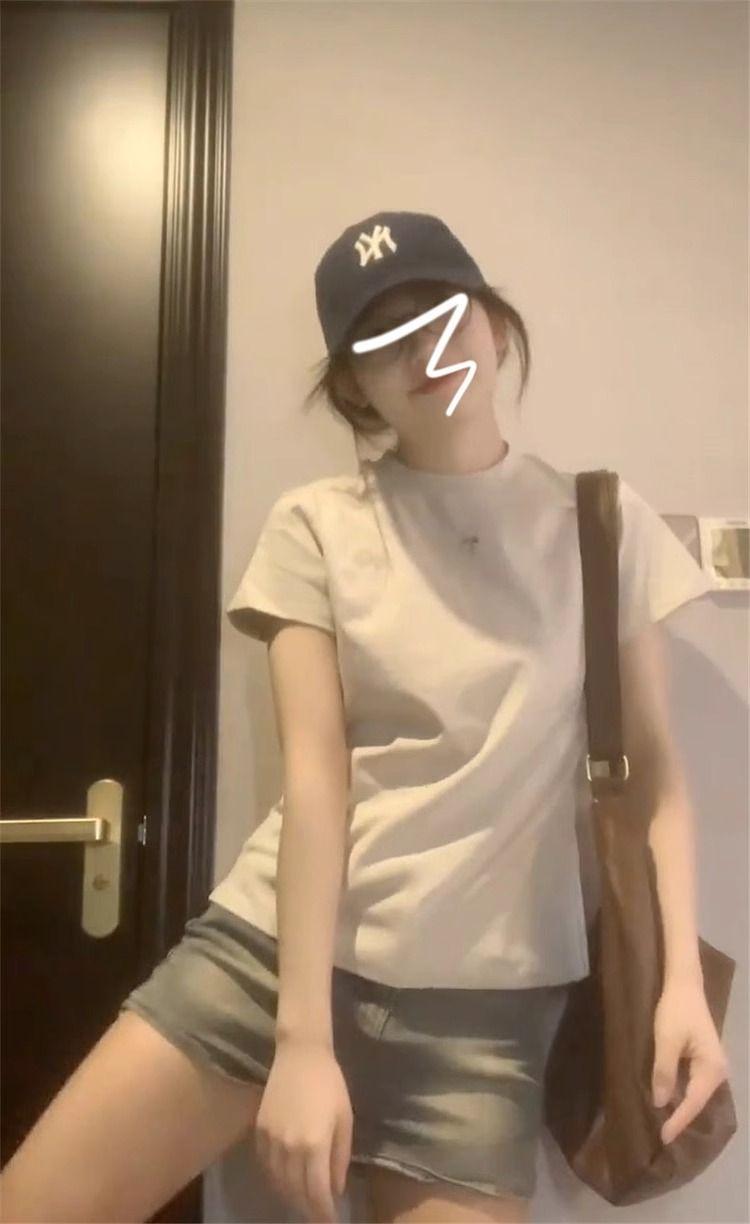 Product Introduction of Cotton all-match gray short-sleepted summer WOMEN'S T-shirt new slim fit slim American design casual slim top 8