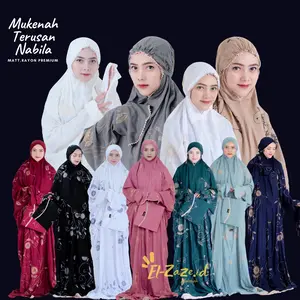 El-Zaze Mukenah Terusan Dewasa Bordir MATAHARI Uk. Jumbo Matt.Rayon Premium