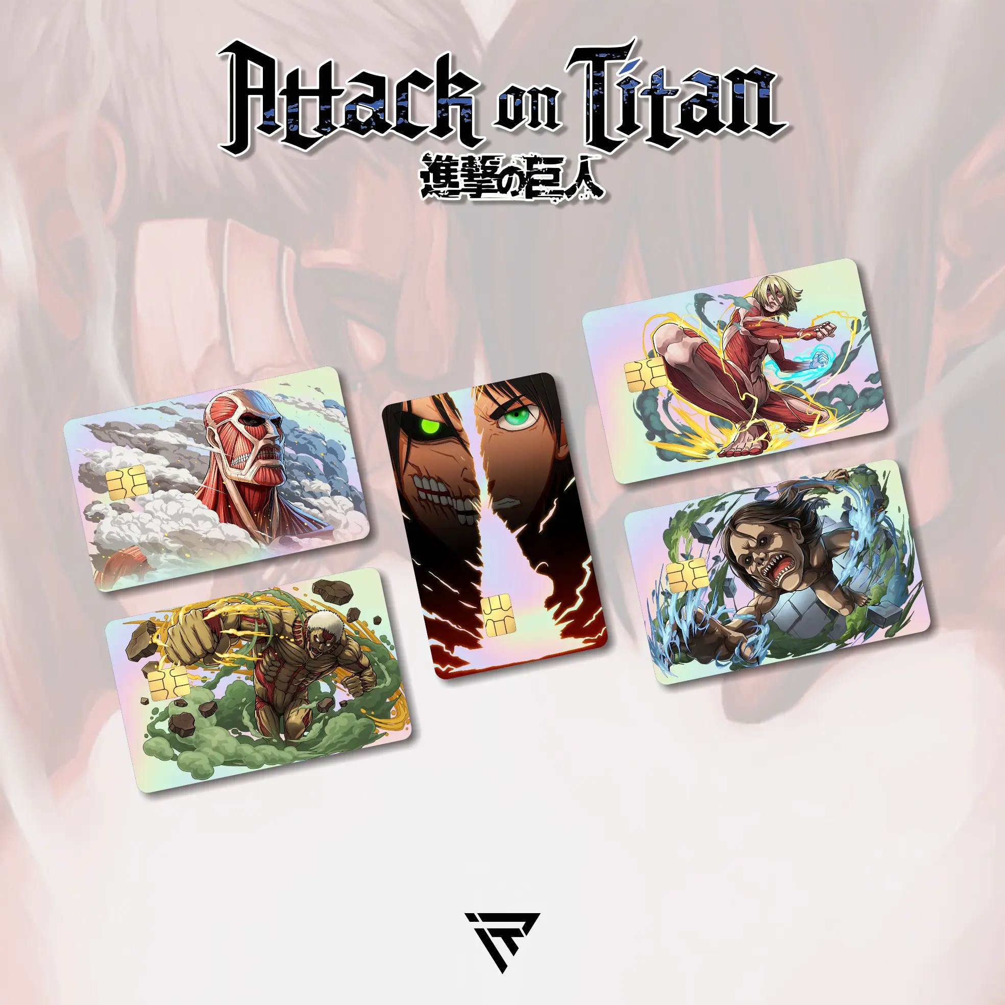 ATTACK ON TITAN AOT (V2) HOLOGRAM STIKER/SKIN ATM KTP E-MONEY