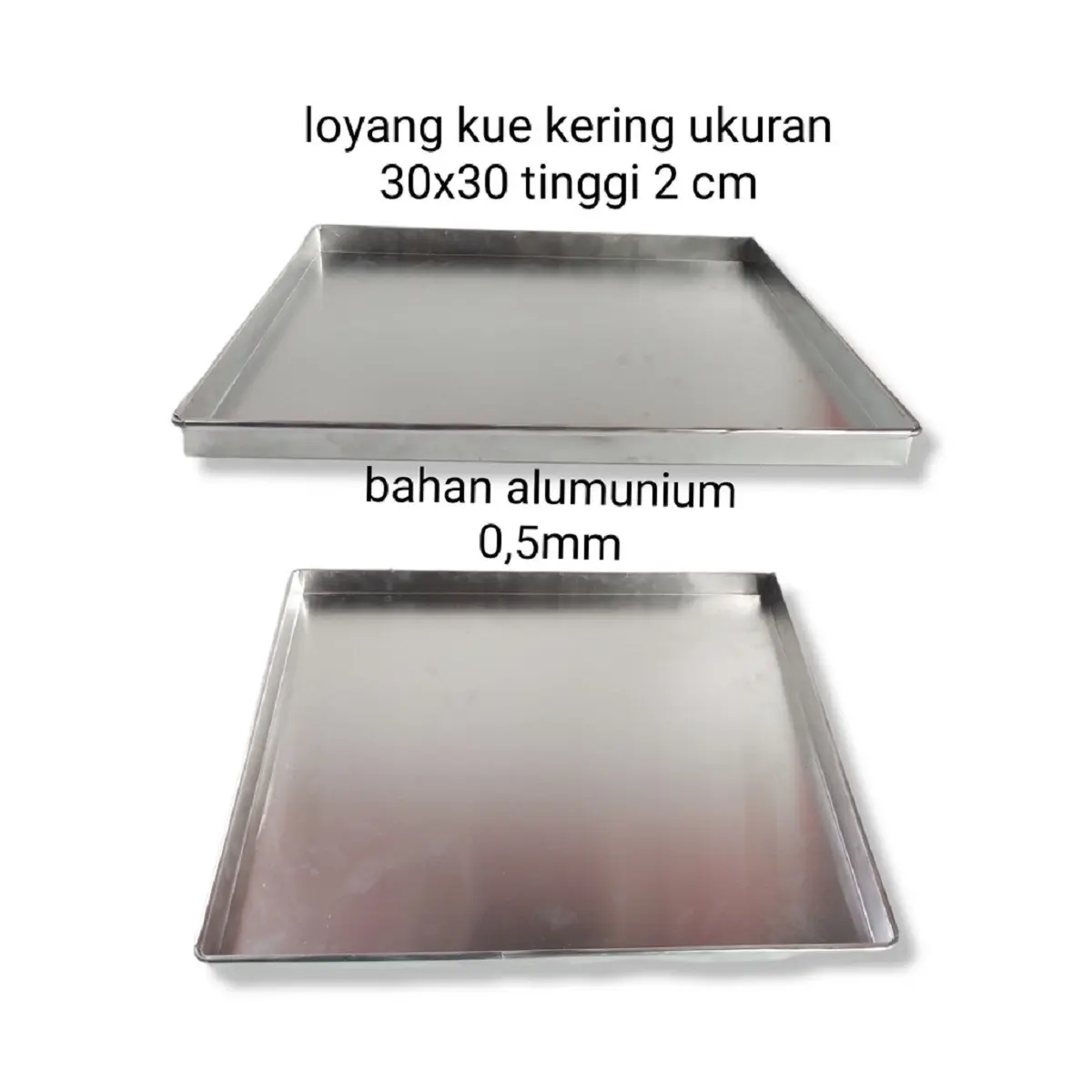 Loyang Kue Kering 30x30 Cm Bahan Alumunium / Loyang Oven Tinngi 2 Cm