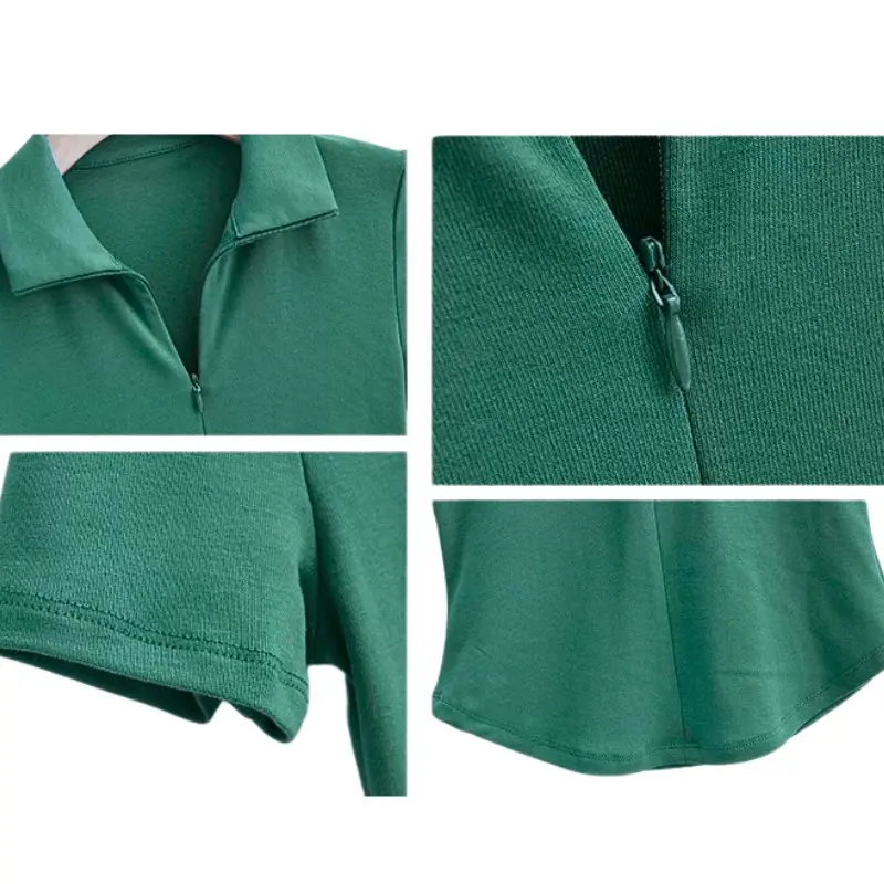 40-105KG Áo Polo Khóa Kéo Cổ Vạt Bầu Tạo Eo Thon Cho Nàng Bigsize Top Women Voi Nhung Jean 8
