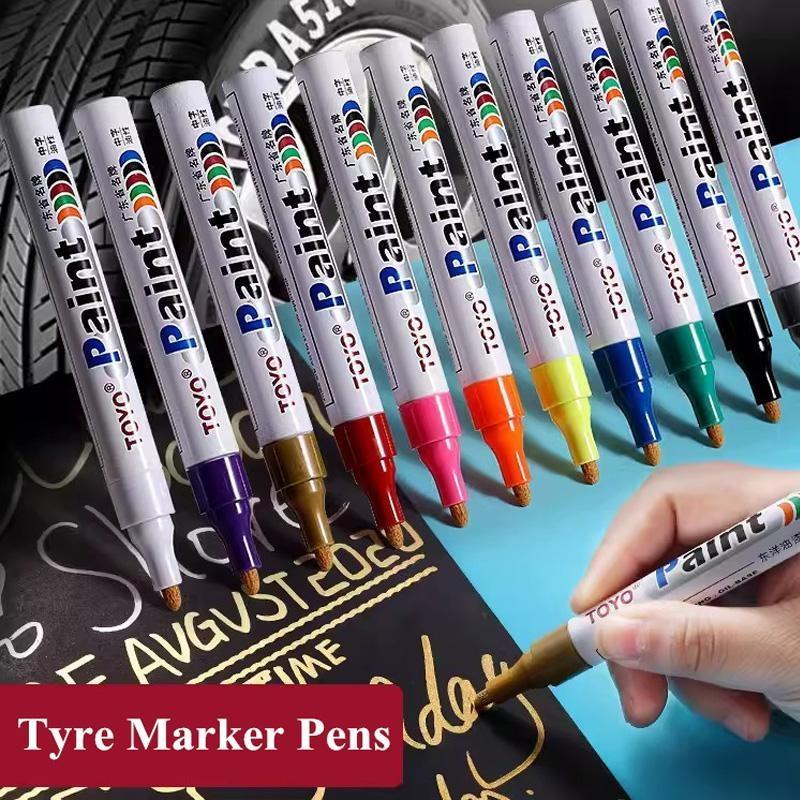 Bút sơn lốp xe màu trắng - Không thấm nước chống phai vẽ kim loại DIY graffiti trang trí album