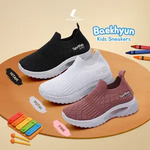 LVR Baekhyun LV0422 Sepatu Slip On Anak Rajut Sepatu Kasual Kanvas Anak