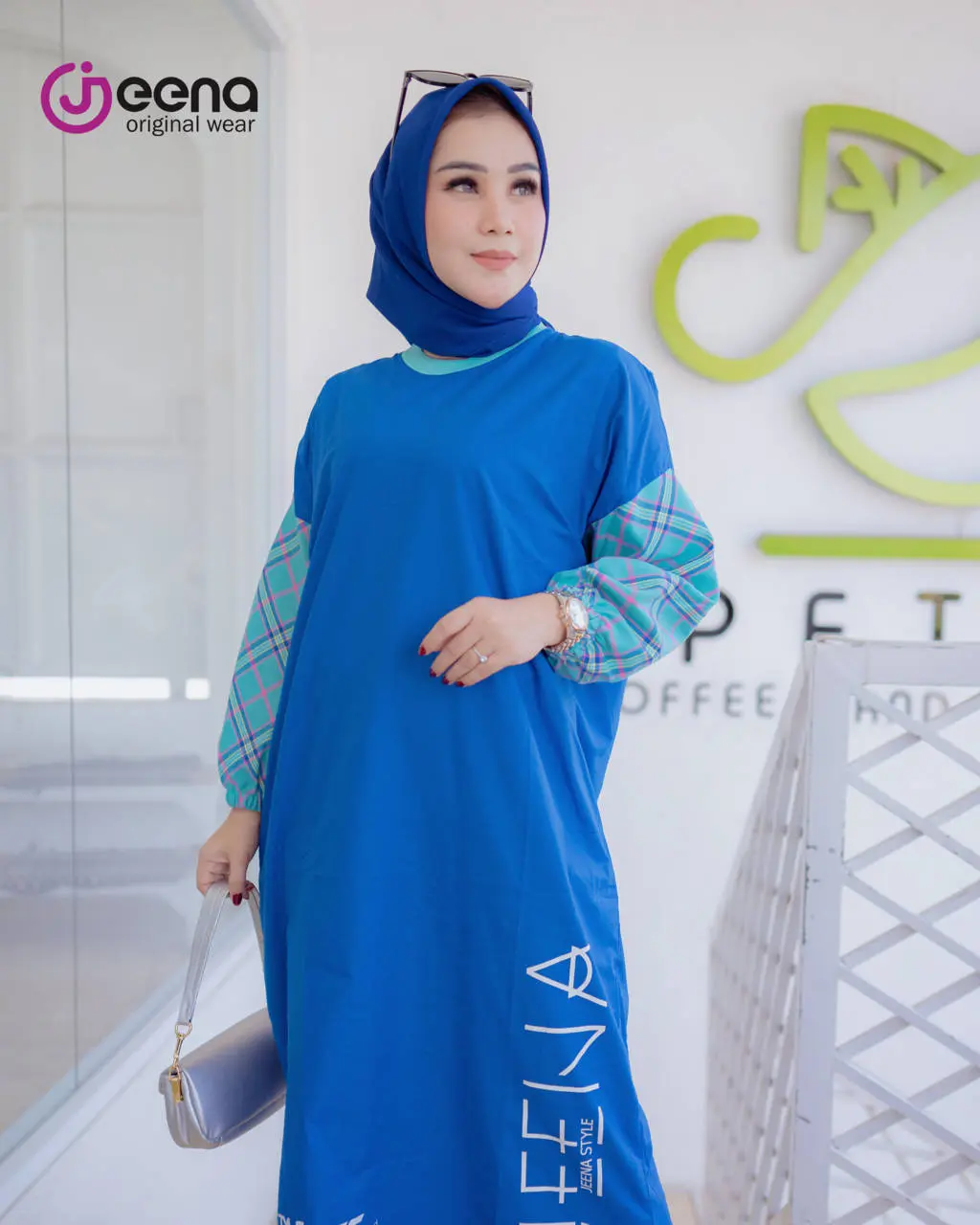 Jeena - Penelope Tunik Series Dress Lilac Muslim Nyaman Cantik Midi Atasan Katun Basic Gamis Linen Formal Panjang