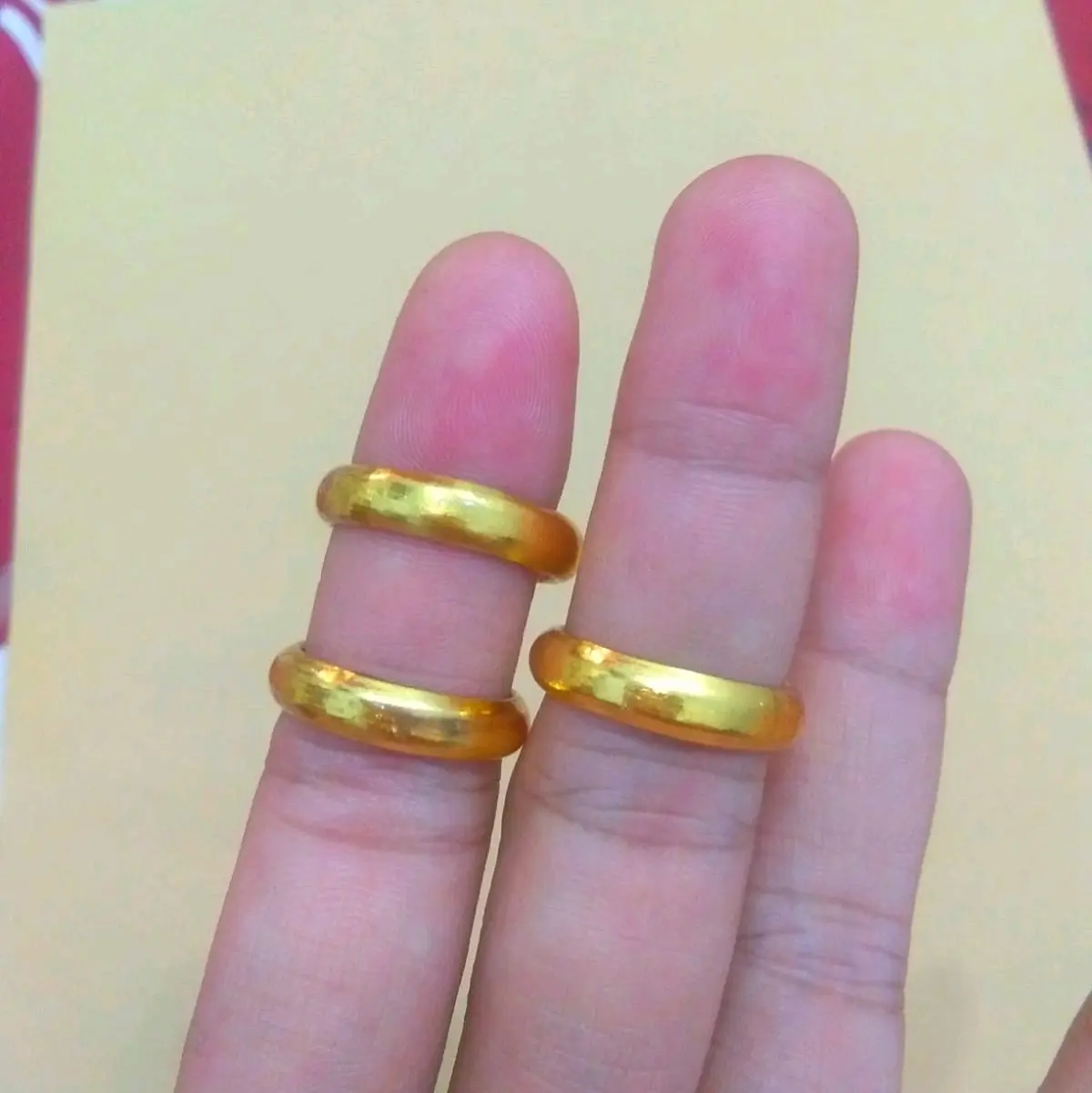 cincin polos/cincin belah rotan sedang lapis kristal